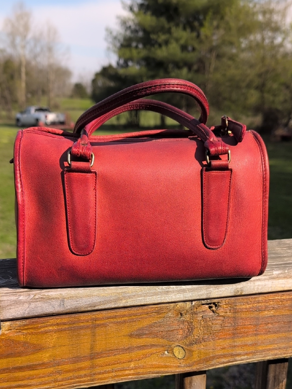 Faded Red Coach Bag Vintage NYC
